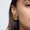 Gold Stud Earrings - Textured sold by Mason & Madison Co.