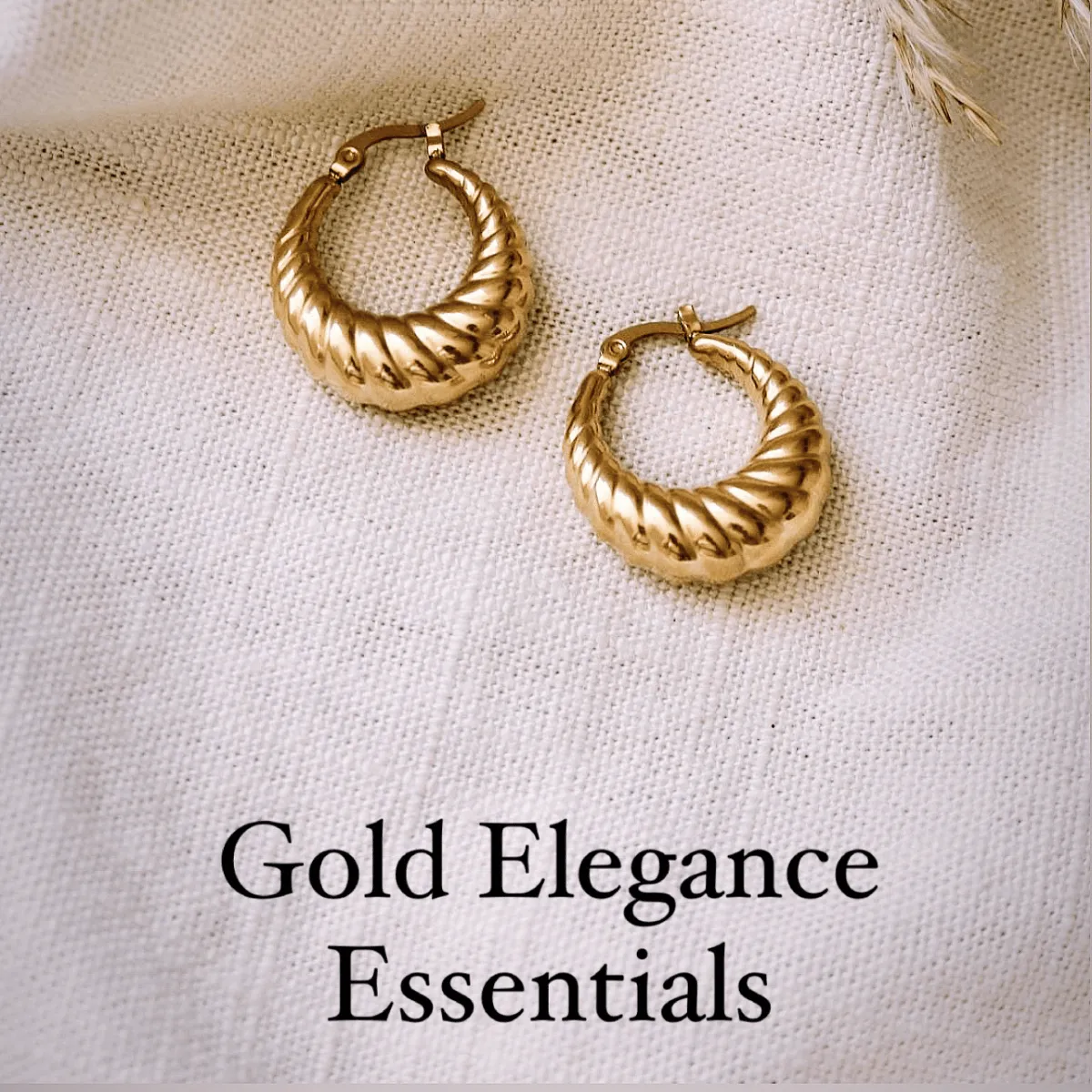 Gold Hoop Earrings - Catch Me Up Textured sold by Mason & Madison Co. product image thumbnail 3