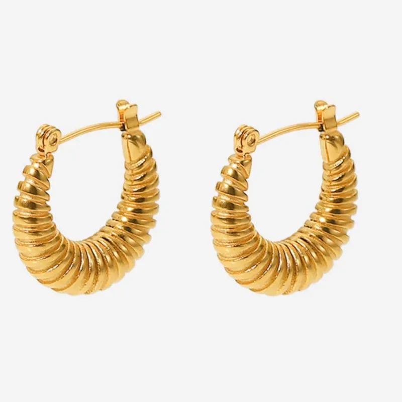Gold Hoop Earrings - Catch Me Up Textured sold by Mason & Madison Co.