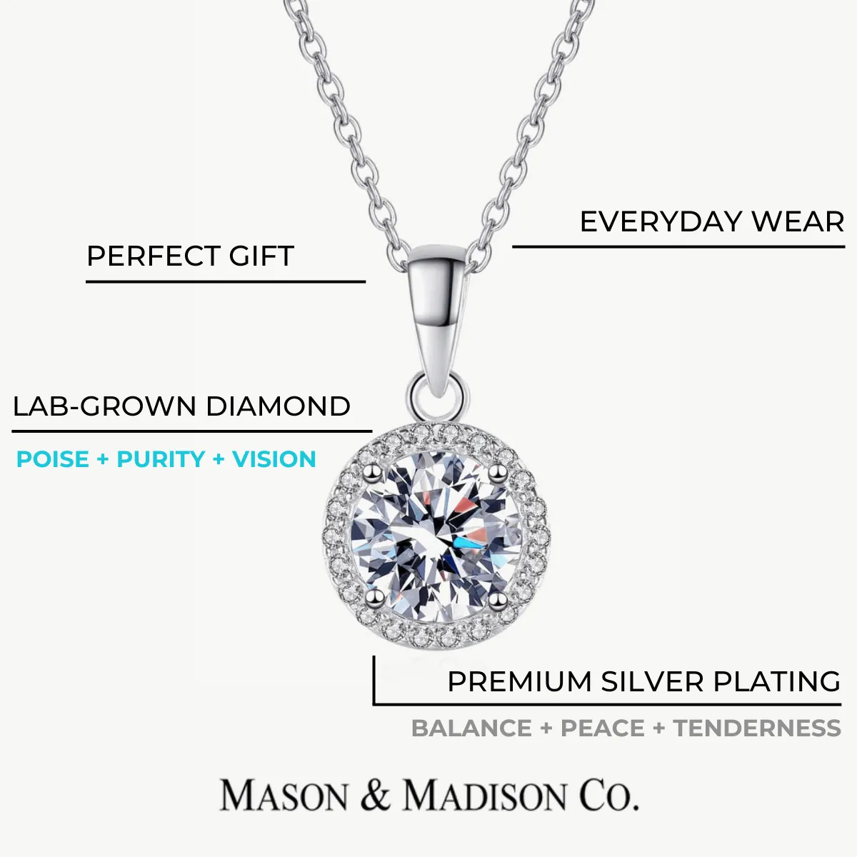 Diamond Pendant Necklace + Diamond Drop Earrings Jewelry Bundle Set - Perfect Round sold by Mason & Madison Co. product image thumbnail 5