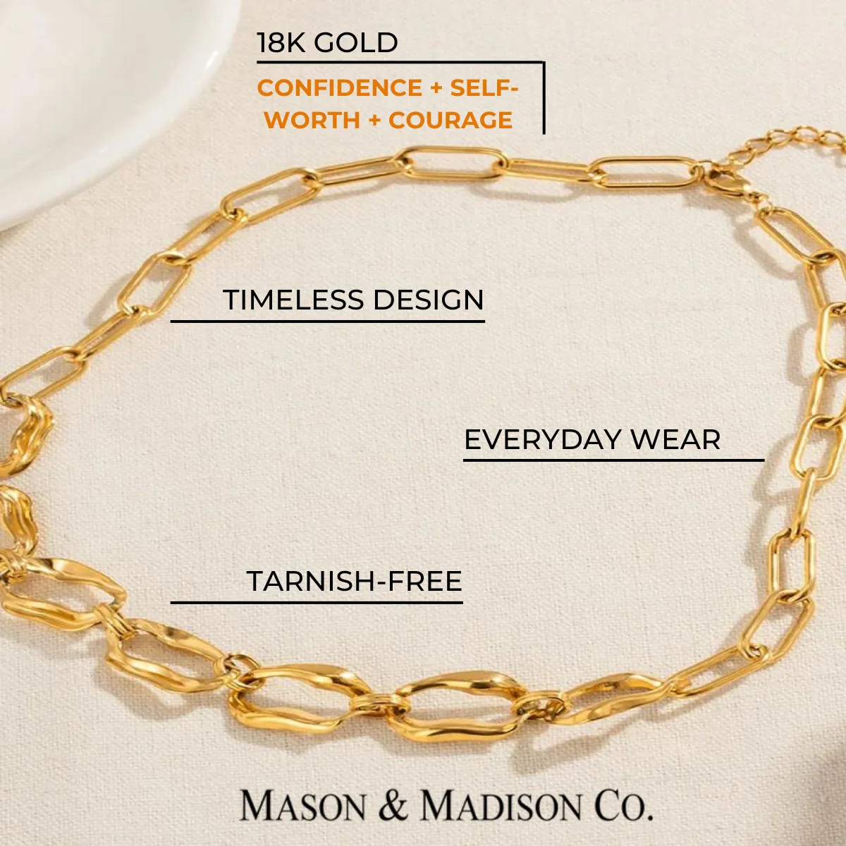 Gold Link Chain Necklace Bracelet Bundle Set sold by Mason & Madison Co. product image thumbnail 5