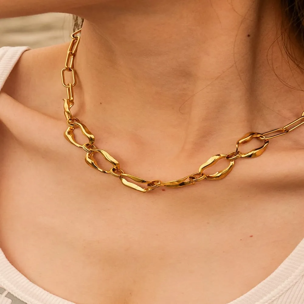 Gold Link Chain Necklace Bracelet Bundle Set sold by Mason & Madison Co. product image thumbnail 4