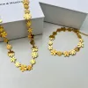Gold Chain Necklace Bracelet Bundle Set - Flower sold by Mason & Madison Co.