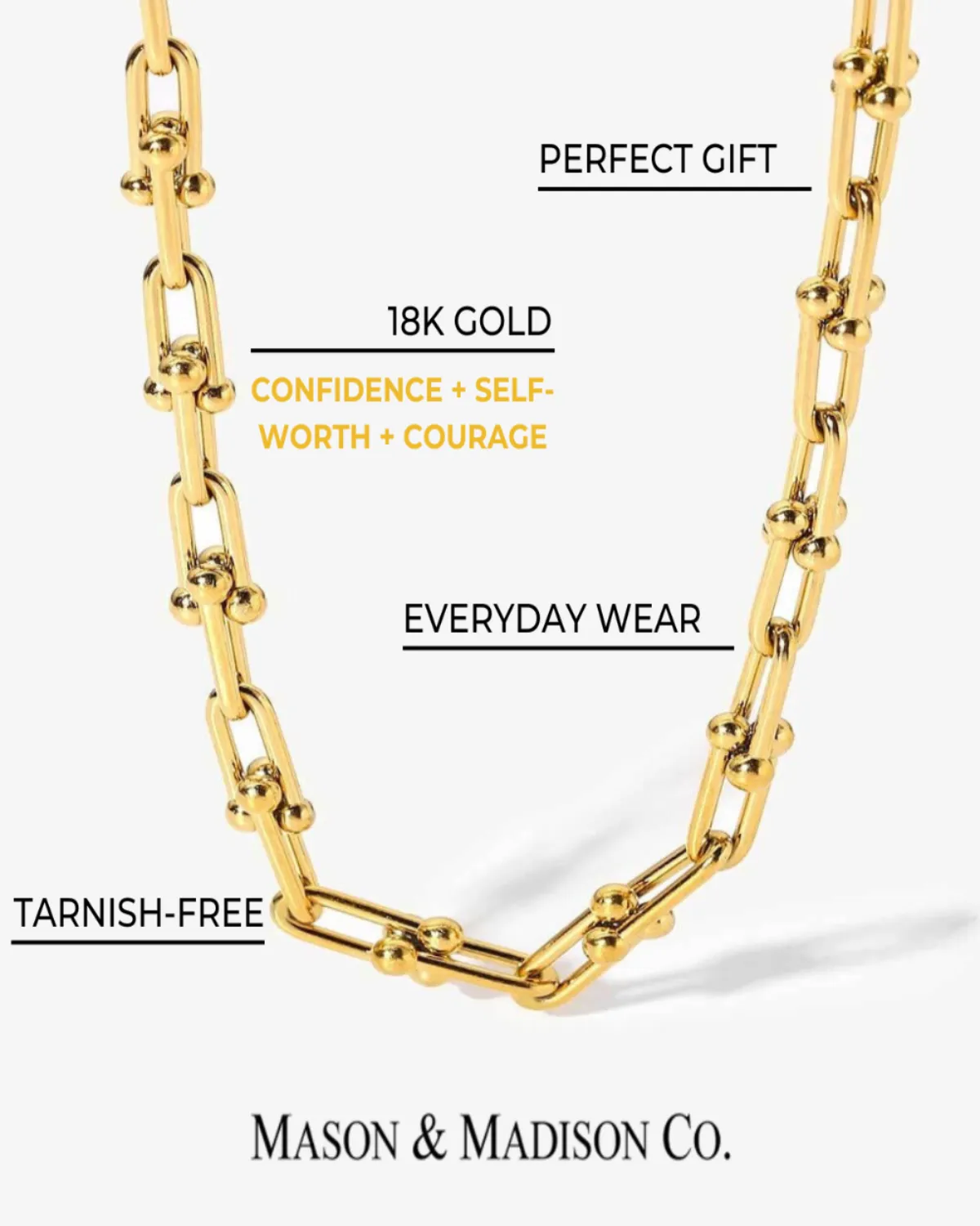 Best Trending Trendy Gold Link Chain + Heart Pearl Pendant Necklace Stack Bundle Jewelry Gift on Sale for Women, Lady, Mother, Wife sold by Mason & Madison Co. product image thumbnail 3