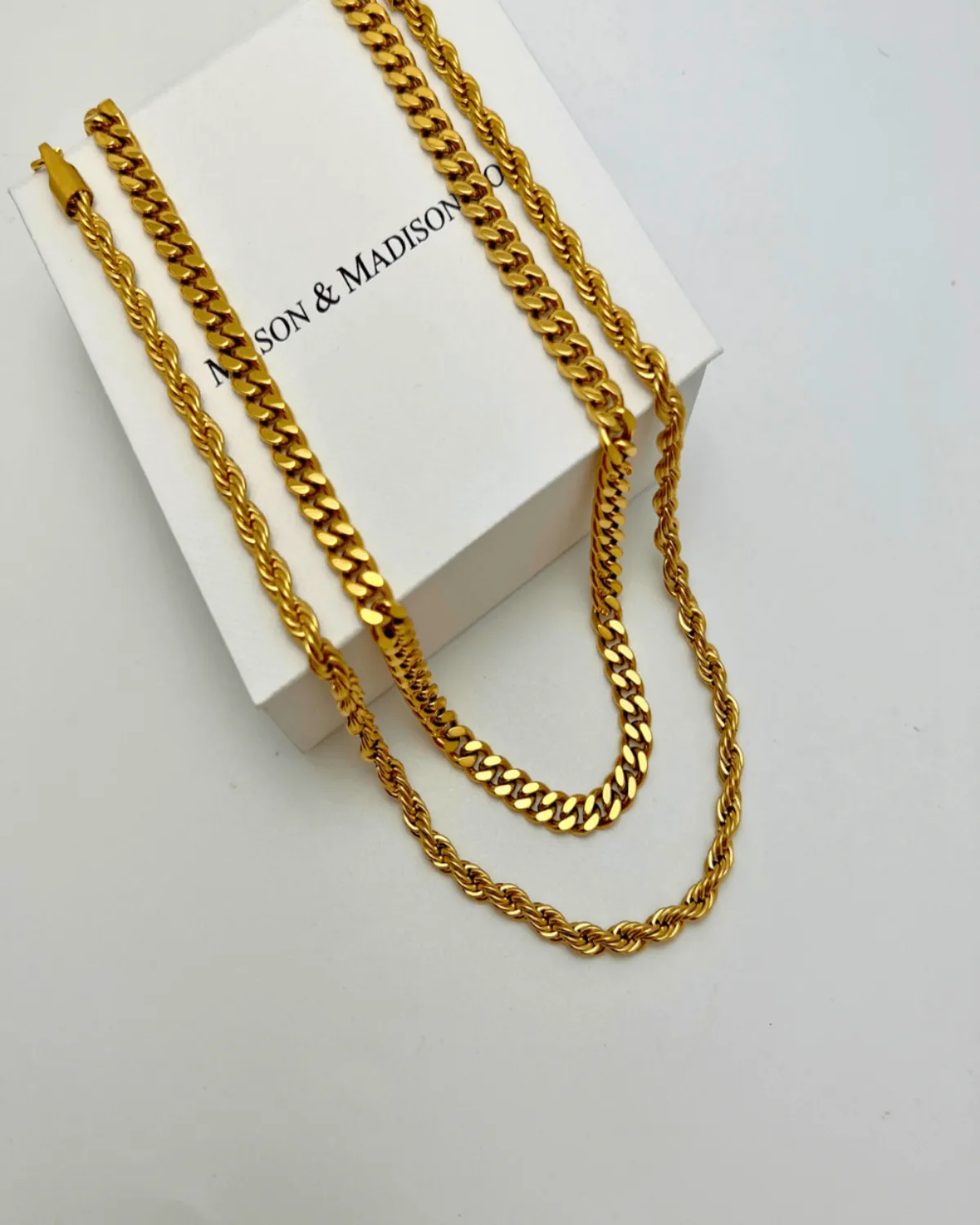 Best Trending Trendy Gold Cable Chain + Rope Chain Necklace Stack Bundle Jewelry Gift on Sale for Women, Lady, Mother, Wife sold by Mason & Madison Co. product image thumbnail 4
