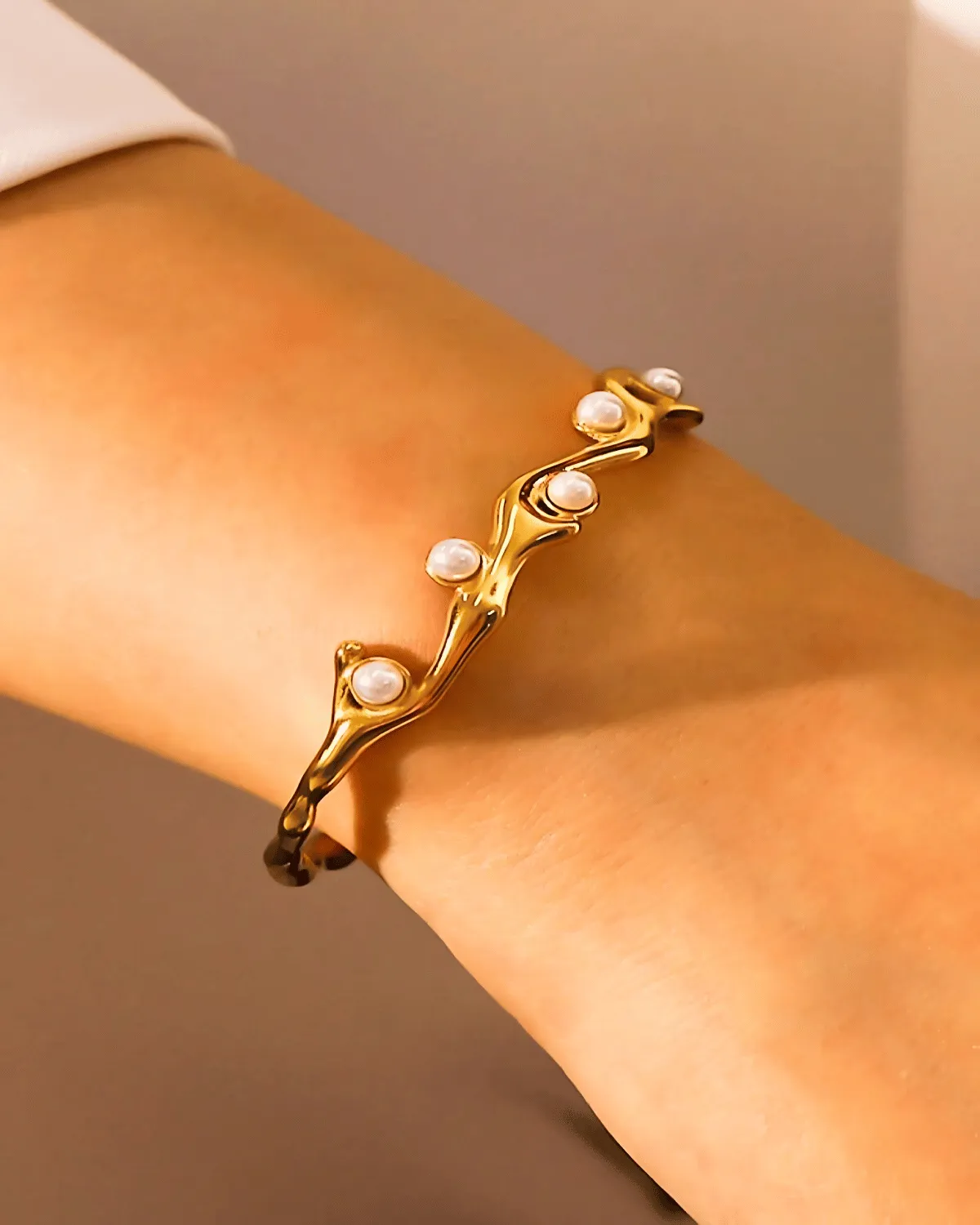 Best Trending Trendy Pearl Cuff Bracelet Jewelry Gift on Sale for Women, Lady, Mother, Wife sold by Mason & Madison Co. product image thumbnail 2