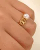 18K Pearl Open Ring - MADISON PEARL DUET™ sold by Mason & Madison Co.