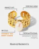 18K Pearl Open Ring - MADISON PEARL DUET™ sold by Mason & Madison Co.