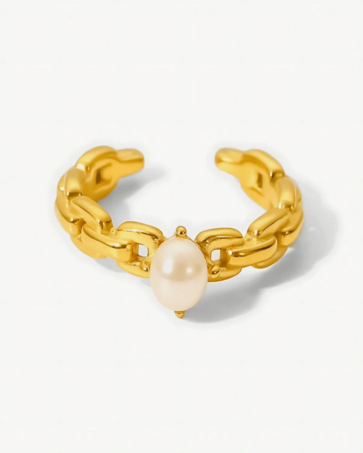 18K Pearl Ring - Link Open sold by Mason & Madison Co. product image thumbnail 2
