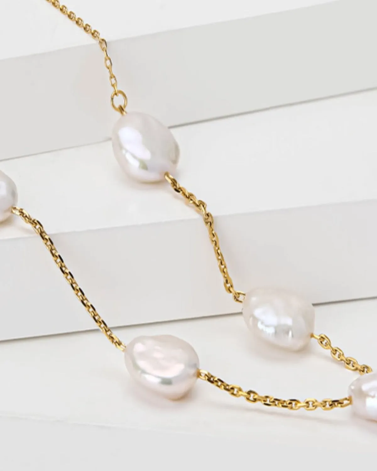 18K Pearl Chain Necklace sold by Mason & Madison Co. product image thumbnail 3