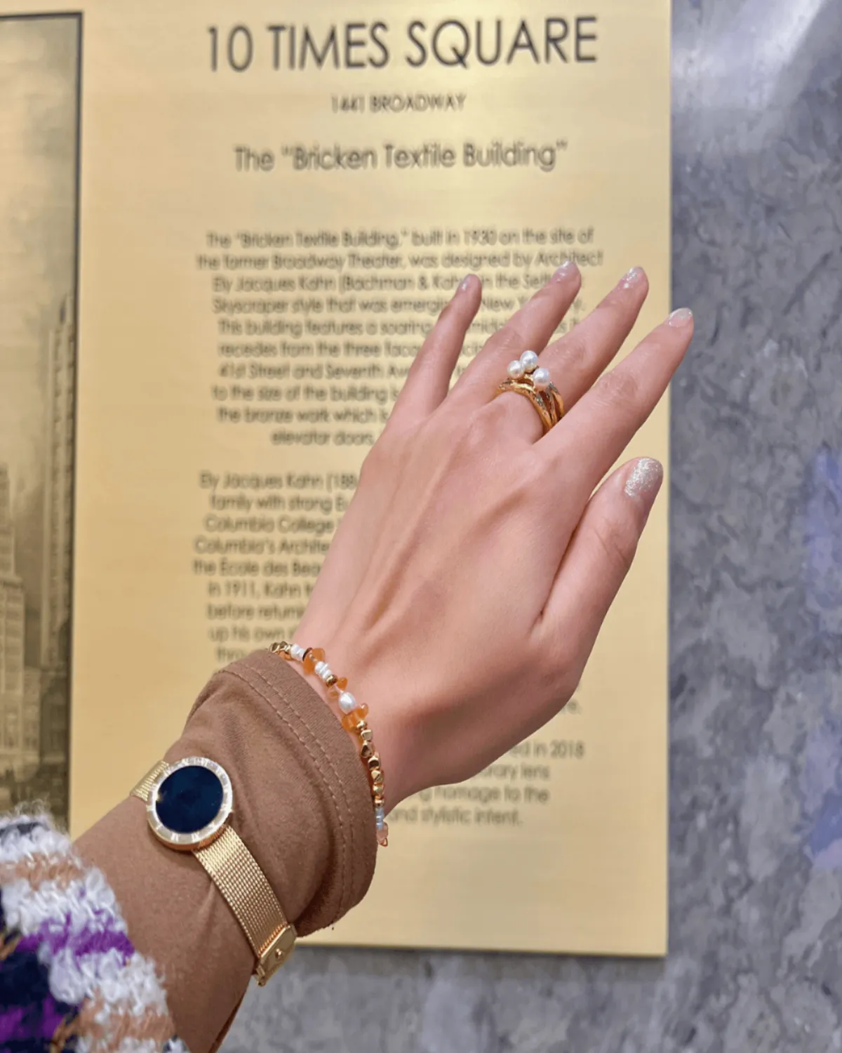 18K Gold Chain Watch Bracelet With Black Enamel sold by Mason & Madison Co. product image thumbnail 4