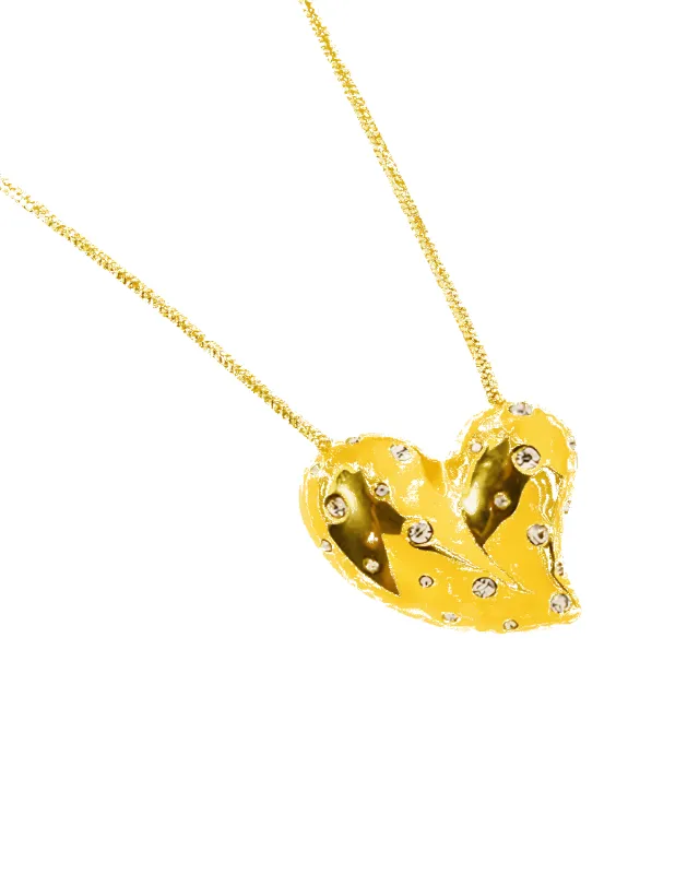 18K Gold Heart Pendant Necklace with Diamonds sold by Mason & Madison Co.