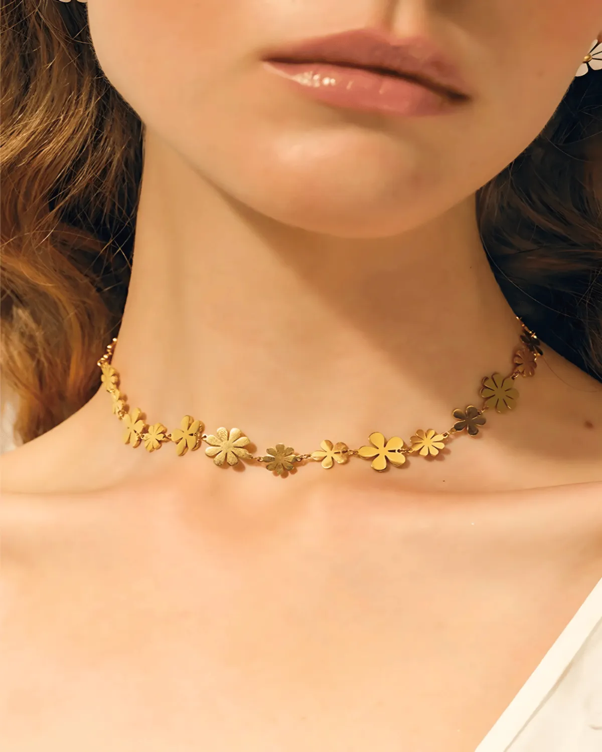 Gold Chain Necklace - Flower sold by Mason & Madison Co.