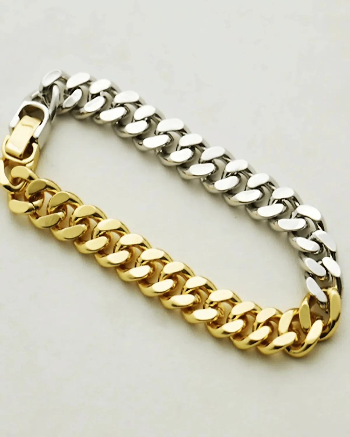 18K Gold Silver Chain Bracelet - MASON CHUNKY CHAIN™ sold by Mason & Madison Co.