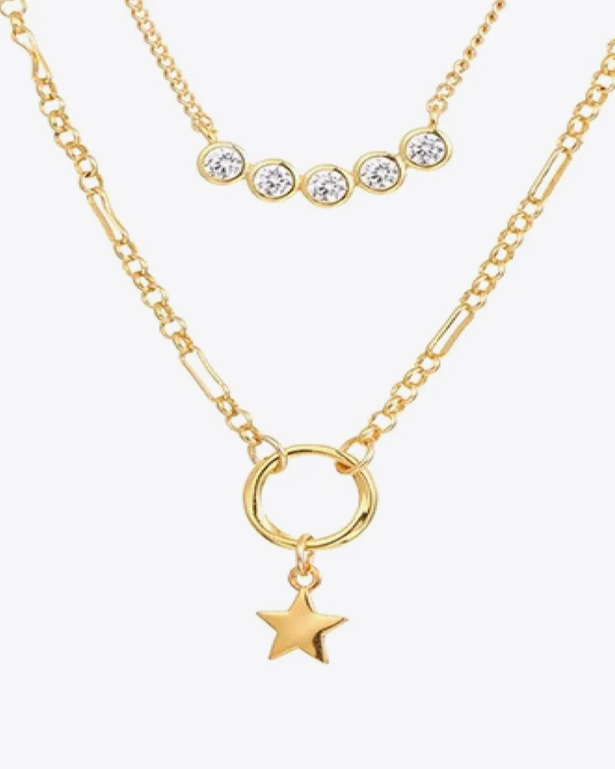 18K Gold Layering Pendant Necklace with Star & Diamond sold by Mason & Madison Co. product image thumbnail 2