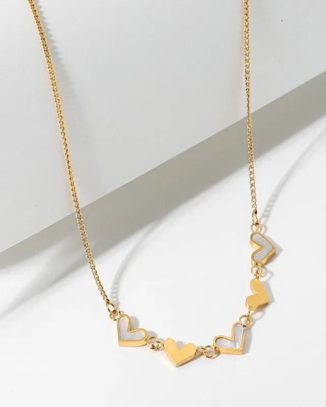18K Pearl Heart Chain Necklace sold by Mason & Madison Co.