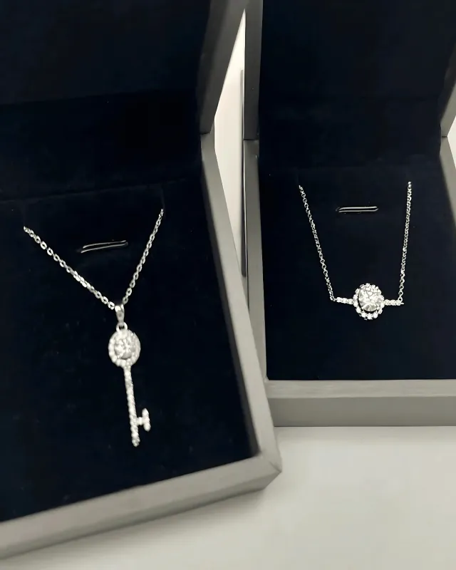 Diamond Pendant Necklace Bracelet Jewelry Bundle Set - Key sold by Mason & Madison Co.