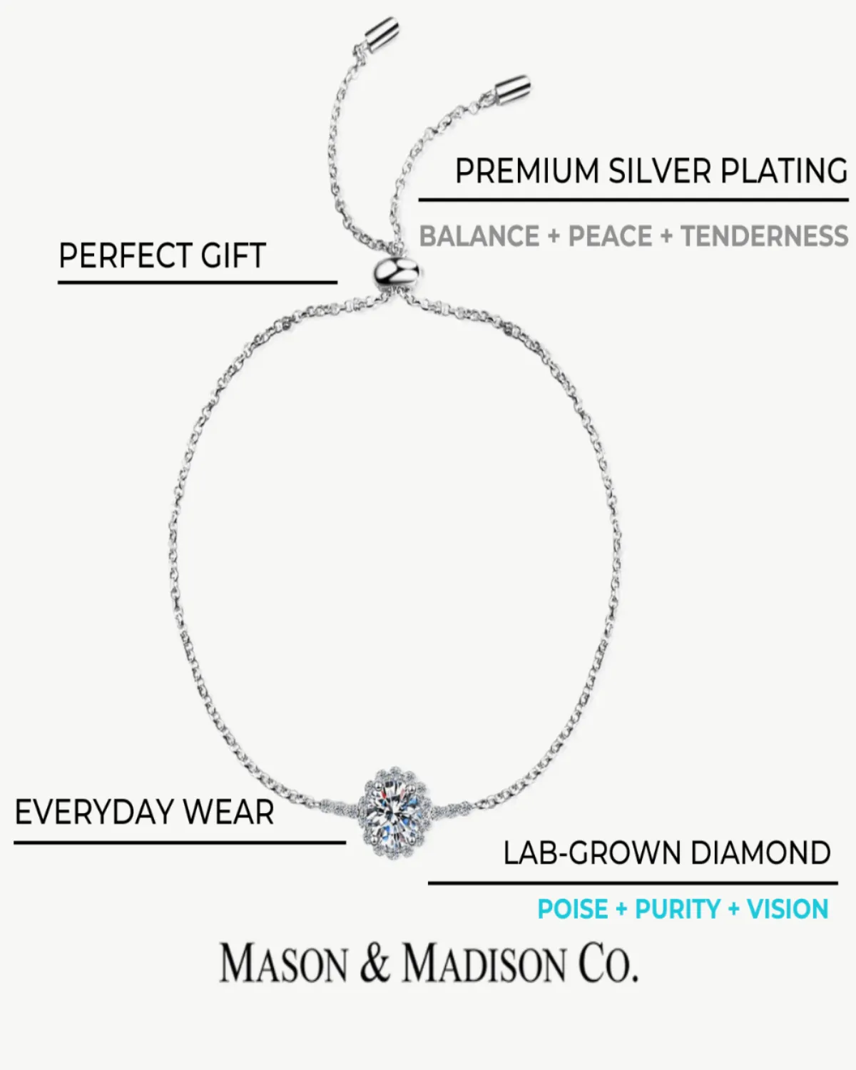 Diamond Pendant Necklace Bracelet Jewelry Bundle Set - Key sold by Mason & Madison Co. product image thumbnail 5