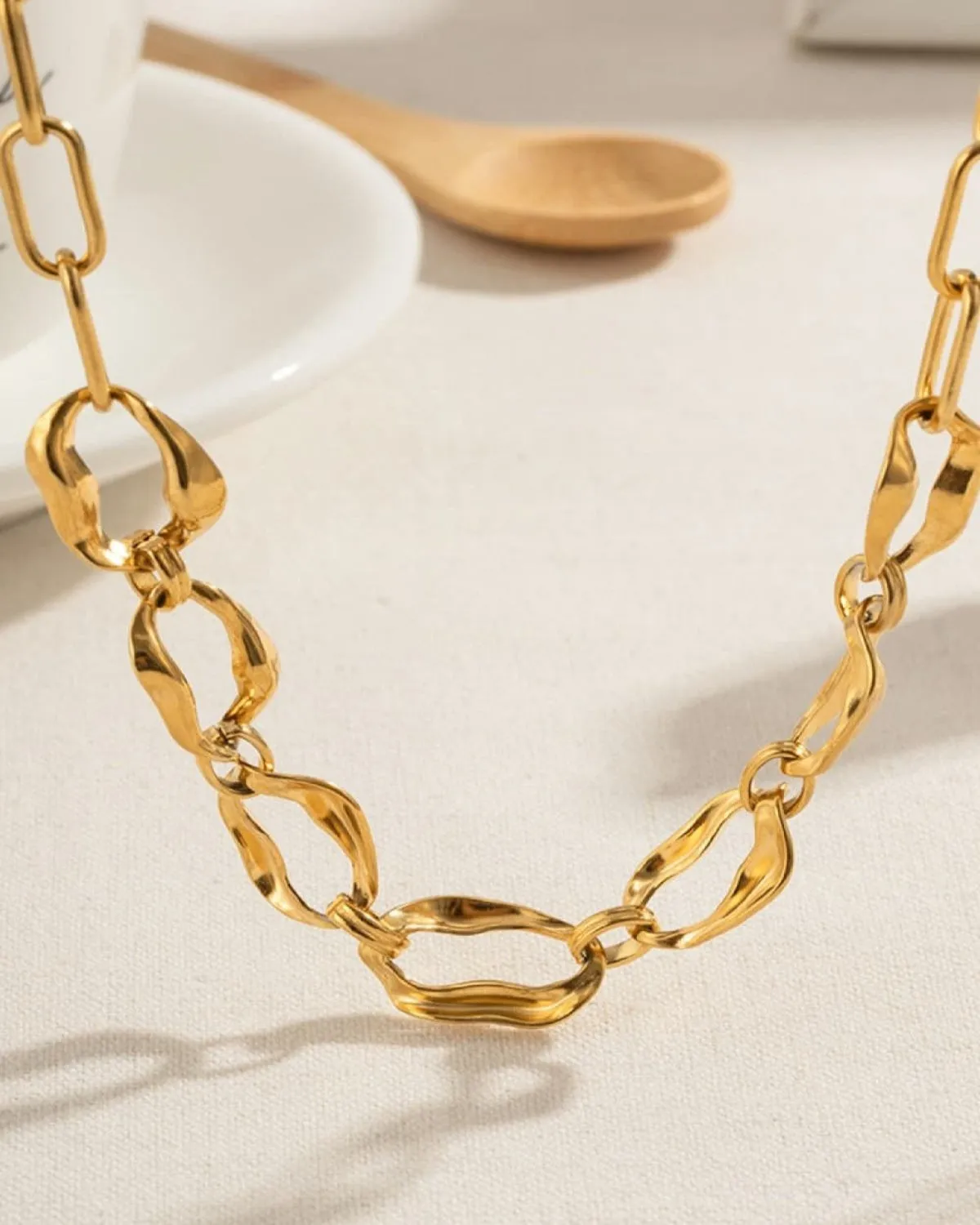 Gold Link Chain Necklace Bracelet Bundle Set sold by Mason & Madison Co. product image thumbnail 5