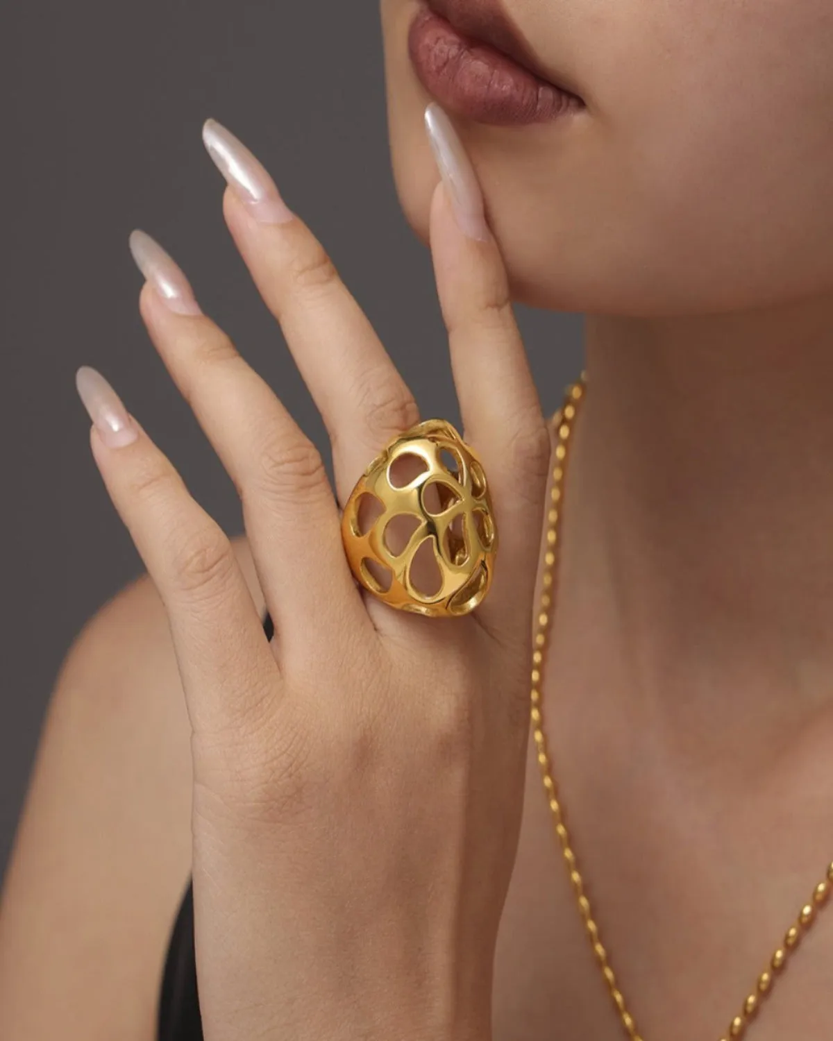 18K Gold Statement Ring - Cutout sold by Mason & Madison Co. product image thumbnail 2