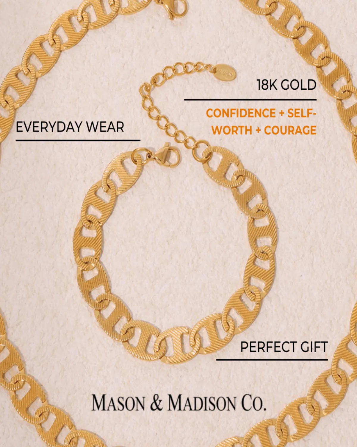 18K Gold Chain Bracelet - Mariner sold by Mason & Madison Co. product image thumbnail 2