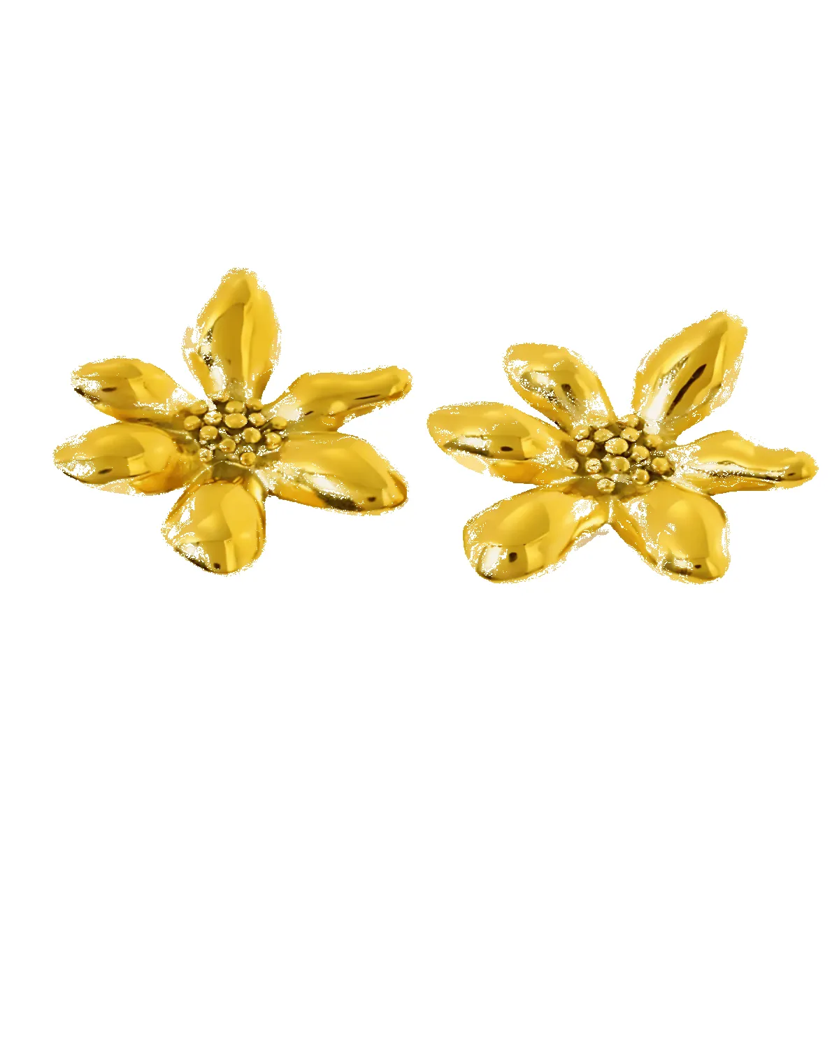 18K Gold Stud Earrings - Flower sold by Mason & Madison Co.