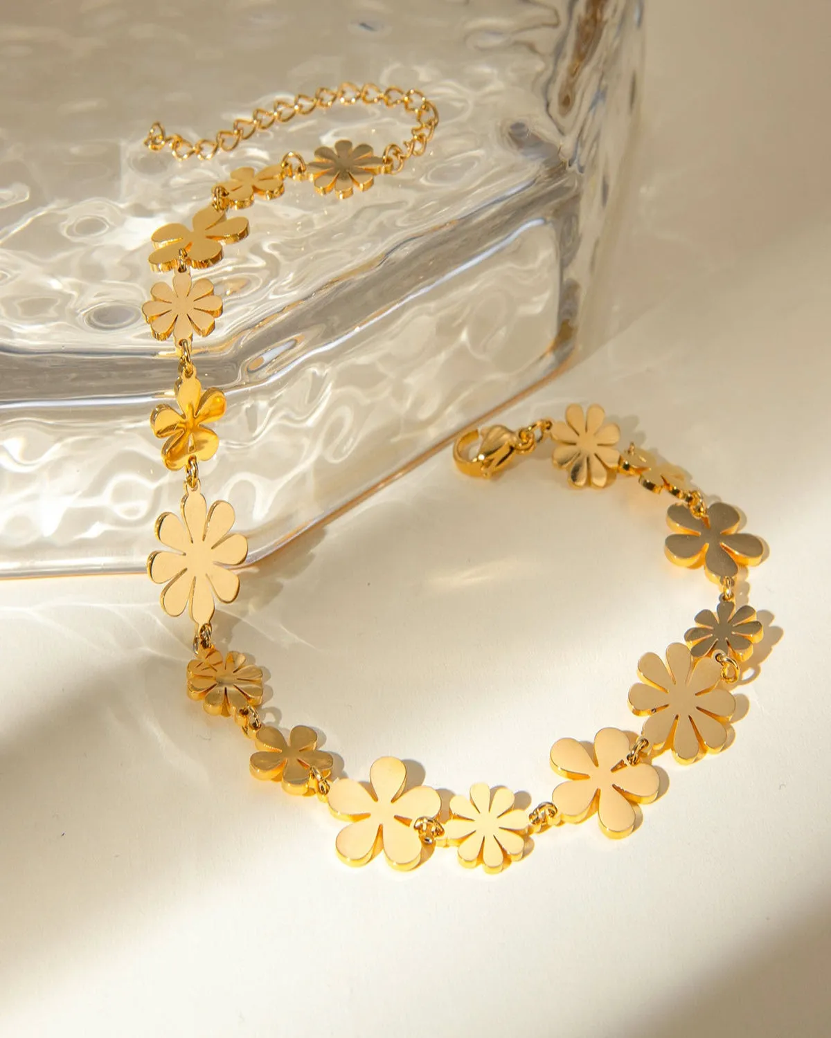 Gold Chain Bracelet - Flower sold by Mason & Madison Co. product image thumbnail 2