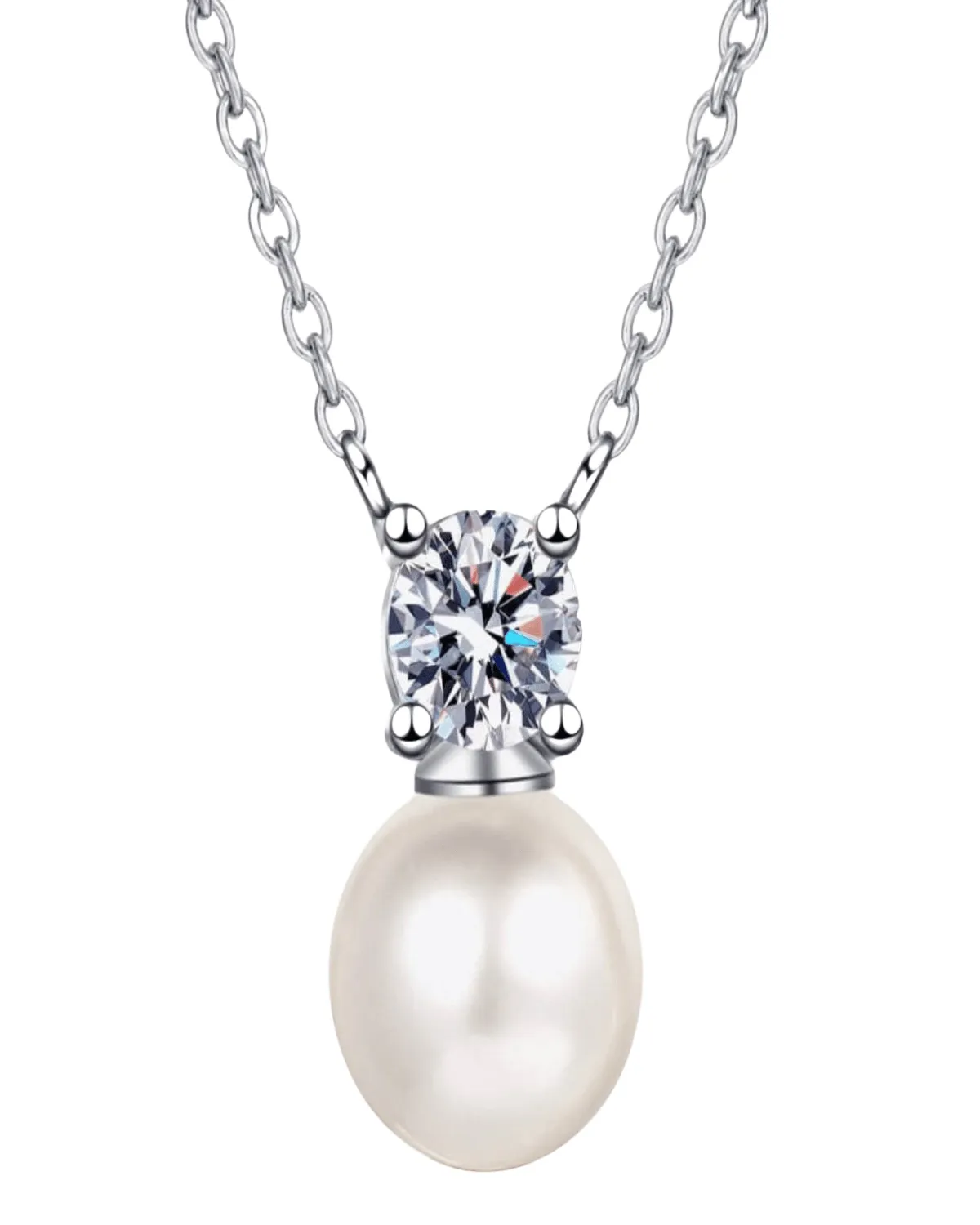 0.5 Carat Diamond Pearl Pendant Necklace sold by Mason & Madison Co.