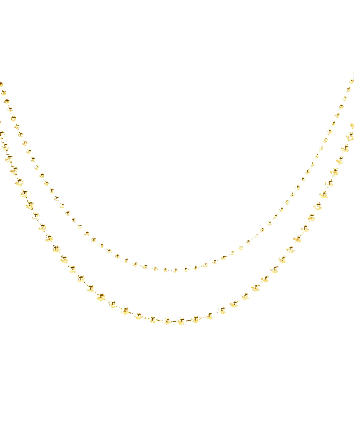 18K Gold Layered Bead Chain Necklace - Double sold by Mason & Madison Co.
