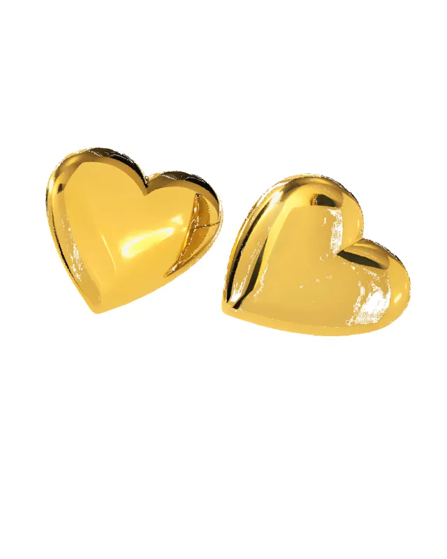 18K Gold Heart Stud Earrings sold by Mason & Madison Co.