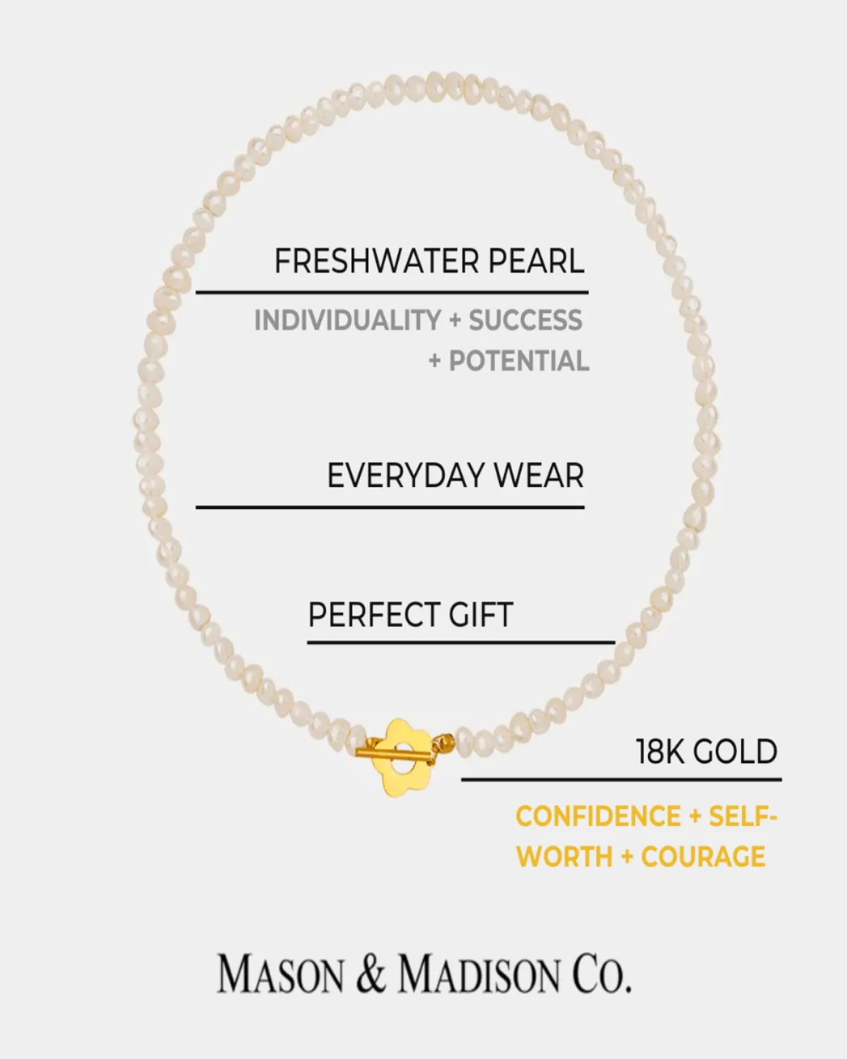 18K Pearl Chain Necklace with Flower sold by Mason & Madison Co. product image thumbnail 4