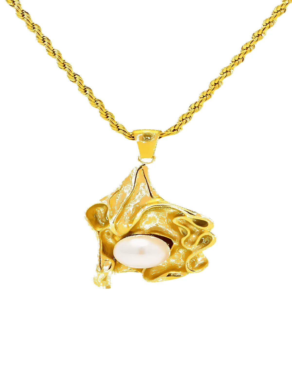 18K Gold Pendant Necklace with Pearl sold by Mason & Madison Co.
