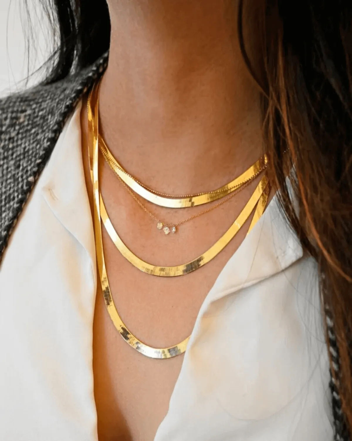 18K Gold Layered Snake Chain Necklace Bracelet Bundle Set - Triple sold by Mason & Madison Co. product image thumbnail 2