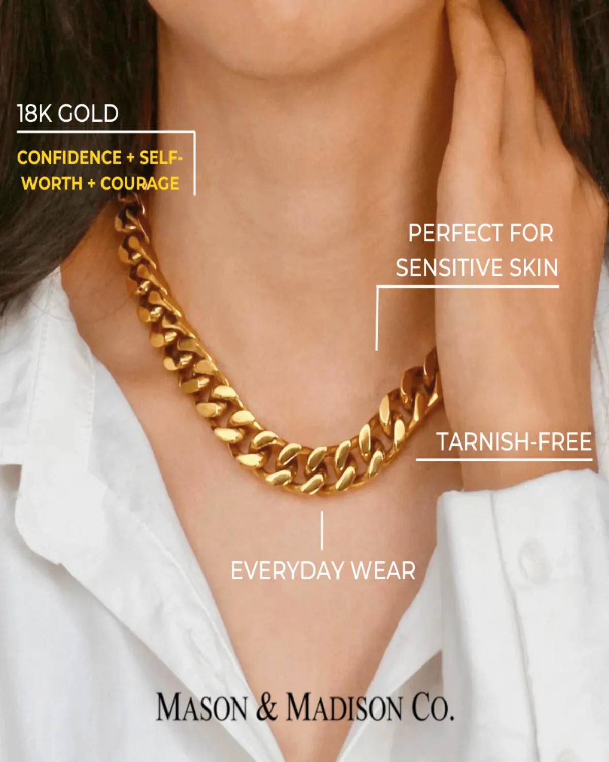 18K Gold Chunky Chain + Rope Chain Necklace Stack Bundle - MASON CHUNKY CHAIN™ sold by Mason & Madison Co. product image thumbnail 5