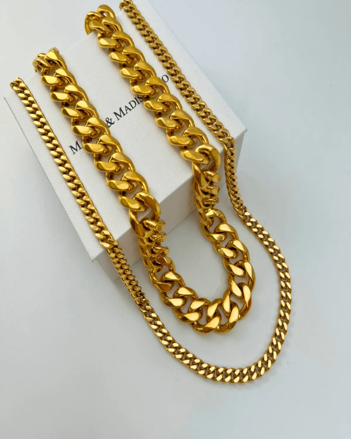 18K Gold Chunky Chain + Cable Chain Necklace Stack Bundle - MASON CHUNKY CHAIN™ sold by Mason & Madison Co. product image thumbnail 2
