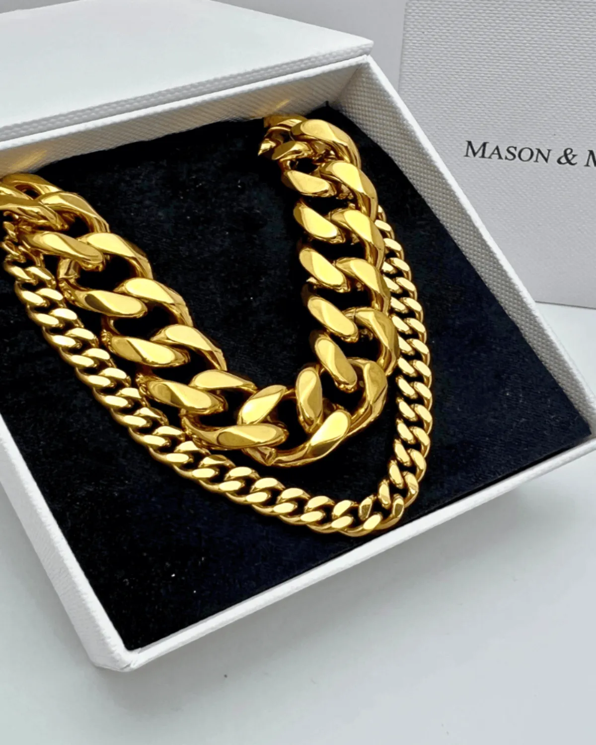 18K Gold Chunky Chain + Cable Chain Necklace Stack Bundle - MASON CHUNKY CHAIN™ sold by Mason & Madison Co. product image thumbnail 3