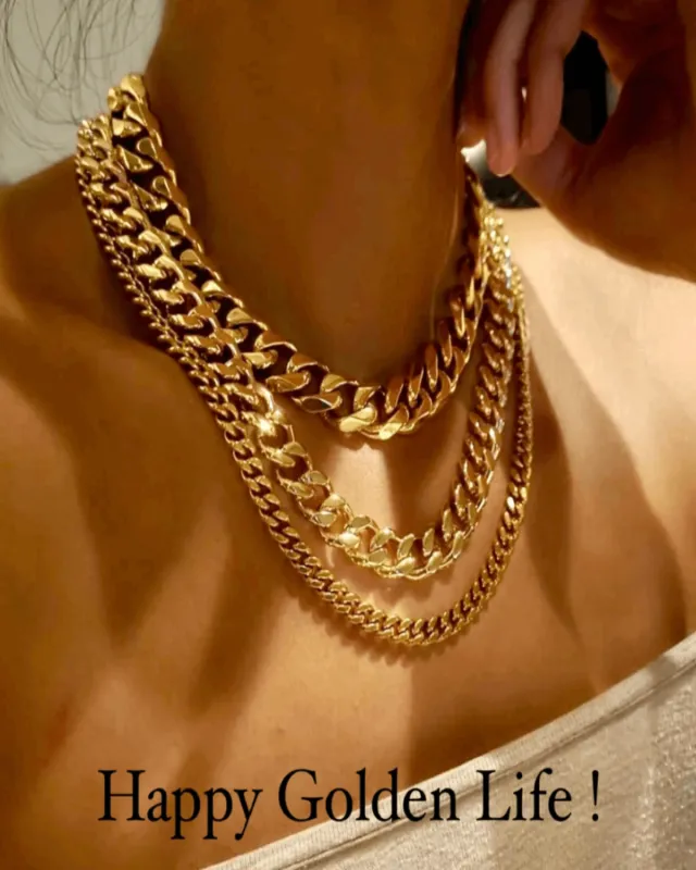 18K Gold Chunky Chain + Cable Chain Necklace Stack Bundle - MASON CHUNKY CHAIN™ sold by Mason & Madison Co.