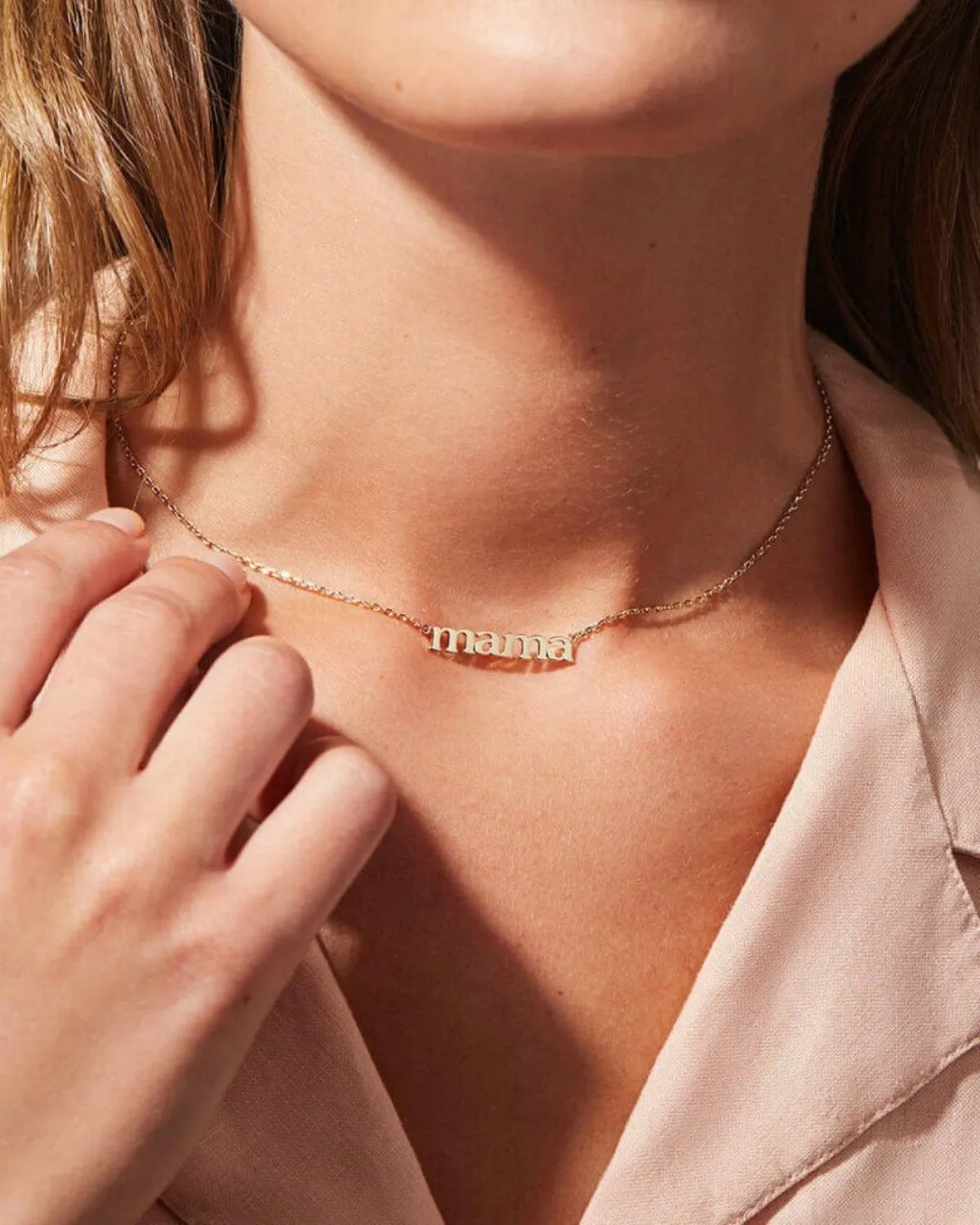 18K Gold Letter Chain Necklace - MAMA sold by Mason & Madison Co. product image thumbnail 2