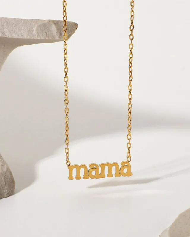 18K Gold Letter Chain Necklace - MAMA sold by Mason & Madison Co.