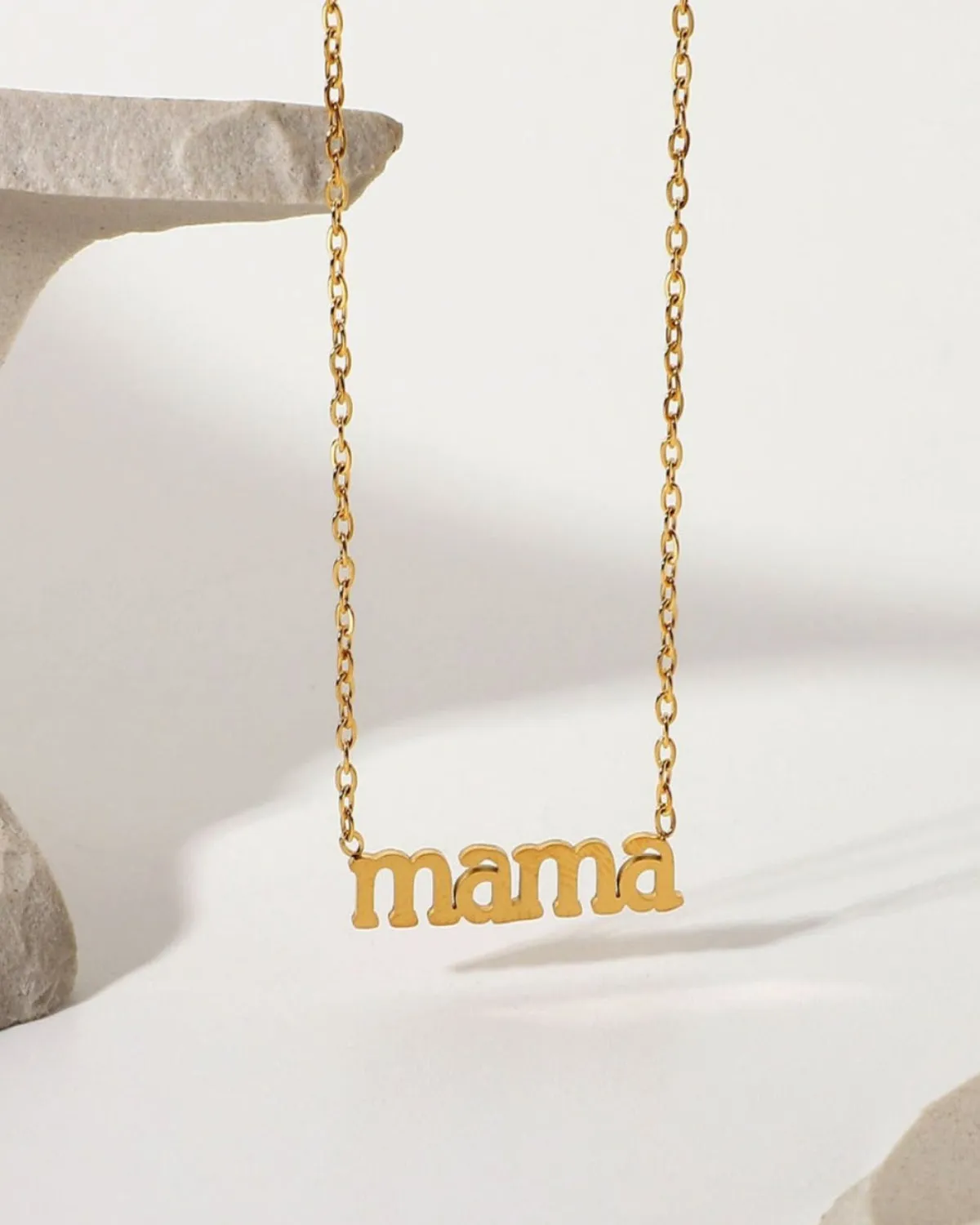 18K Gold Letter Chain Necklace - MAMA sold by Mason & Madison Co.