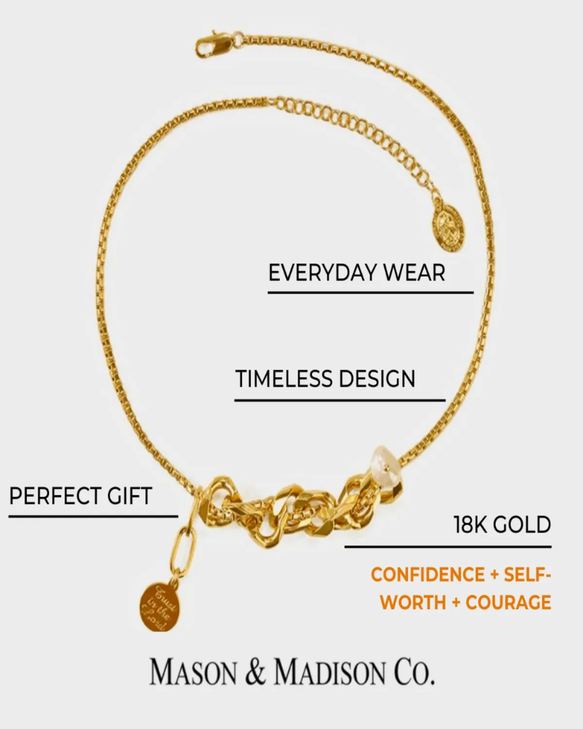 18K Gold Pendant Necklace - TRUST IN THE LORD sold by Mason & Madison Co. product image thumbnail 2