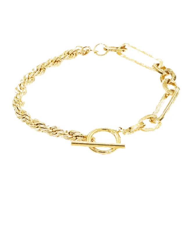 18K Gold Rope Link Chain Bracelet sold by Mason & Madison Co.