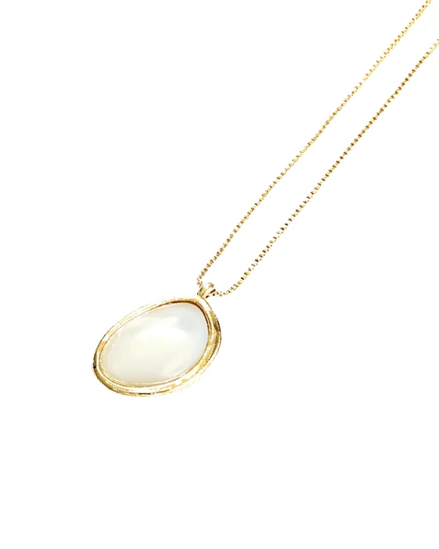 18K Pearl Pendant Necklace - Love Me Oval sold by Mason & Madison Co.