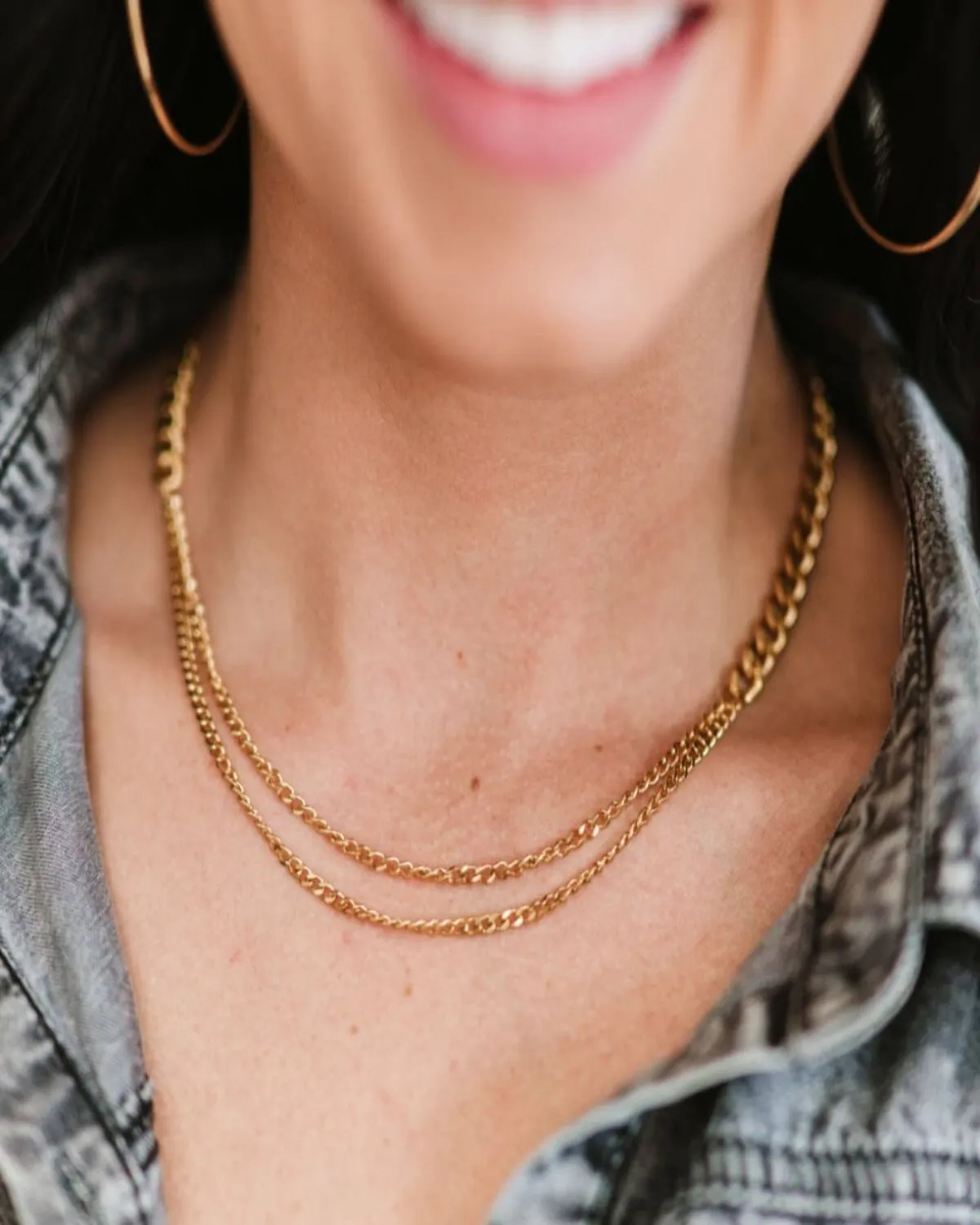 18K Gold Layered Chain Necklace - Take My Hand sold by Mason & Madison Co. product image thumbnail 2