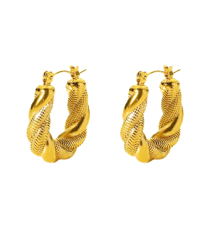 18K Gold Hoop Earrings - Devoted to You Twisted sold by Mason & Madison Co.