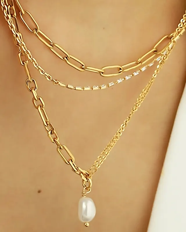 18K Pearl Pendant Necklace in Double-Layered sold by Mason & Madison Co.