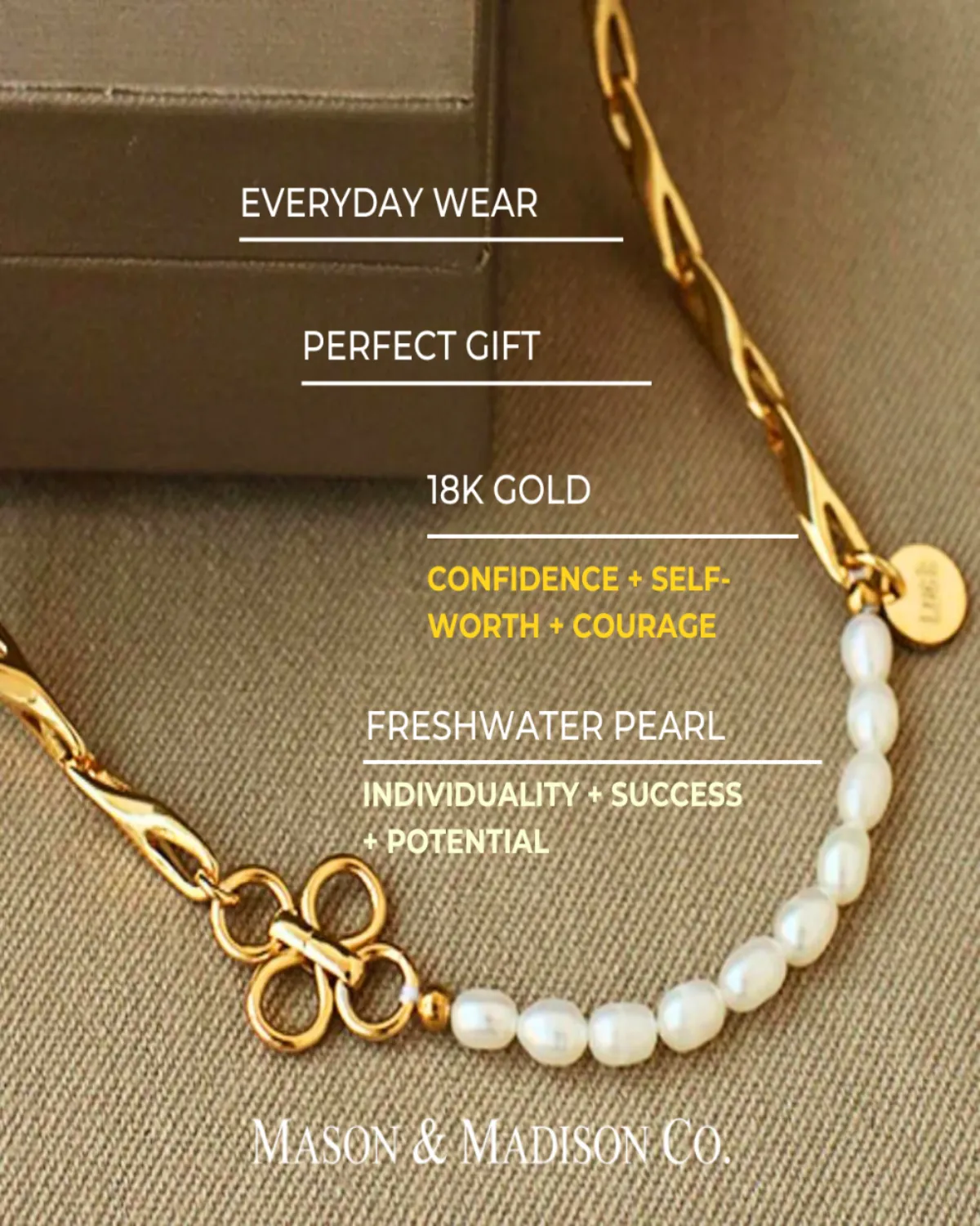 18K Pearl Chain Necklace - Decorative Twist sold by Mason & Madison Co. product image thumbnail 3