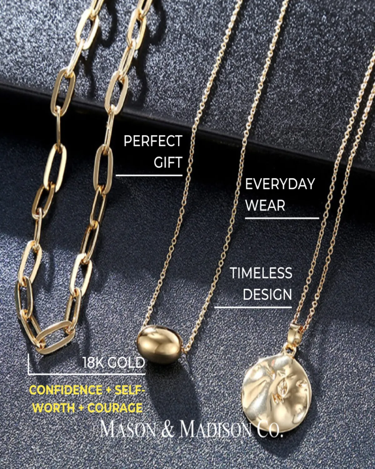 18K Gold Layering Necklace sold by Mason & Madison Co. product image thumbnail 3