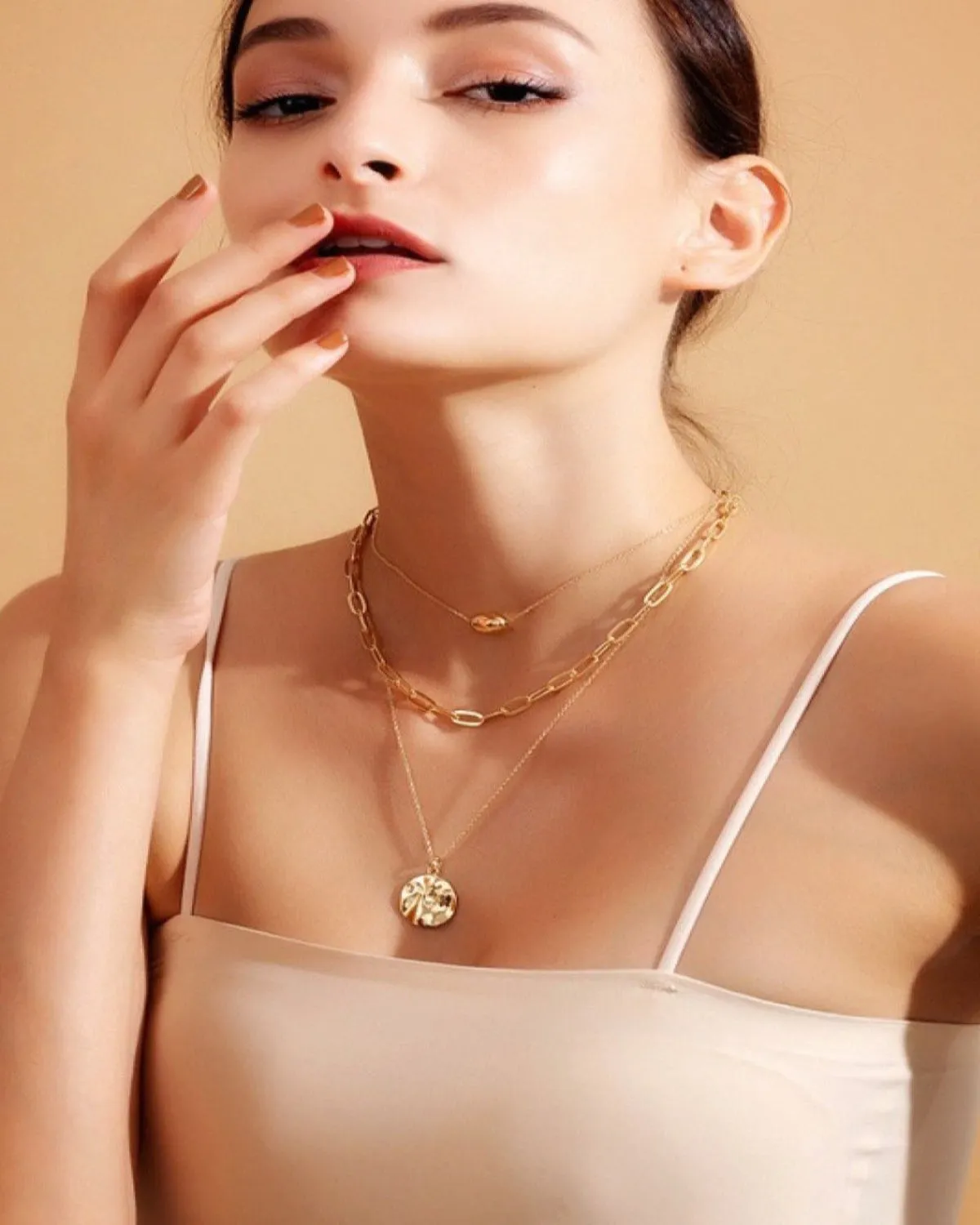 18K Gold Layering Necklace sold by Mason & Madison Co. product image thumbnail 4