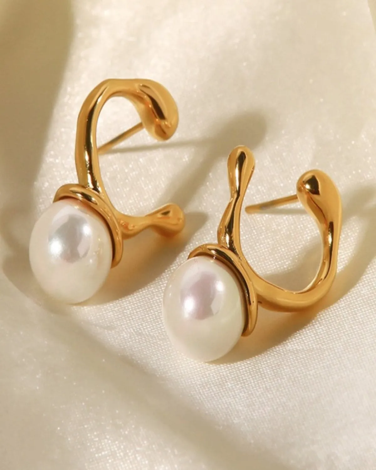 18K Pearl Stud Earrings - Always Fashion sold by Mason & Madison Co. product image thumbnail 2